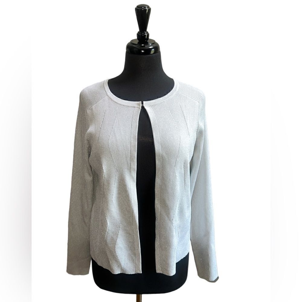 🐘Etcetera Light Silver Sparkly Cardigan